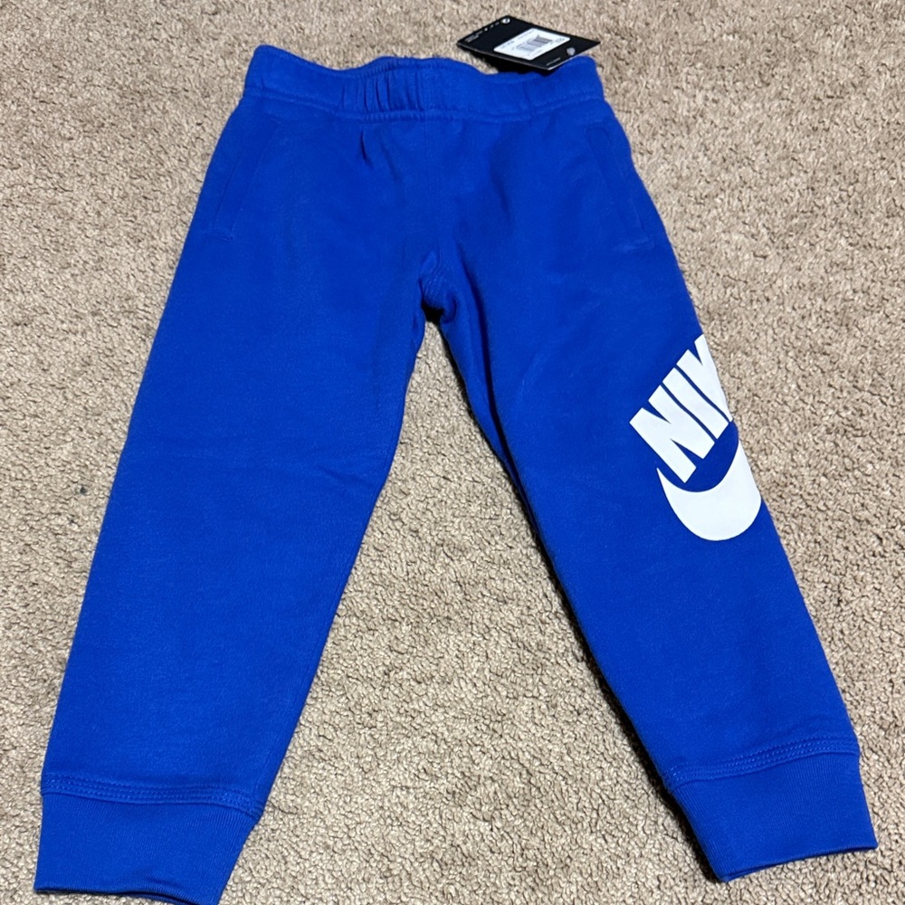 Nike Kids Royal Blue Sweatpants with White Logo